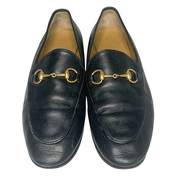 Gucci Jordaan Horsebit Loafers EU 36 US 6 Black Leather Flat Slip On Shoes - Picture 2 of 11